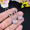 Pink Chalcedony, Garnet Gemstone Handmade 925 Sterling Silver Earring 2.56" KG-417