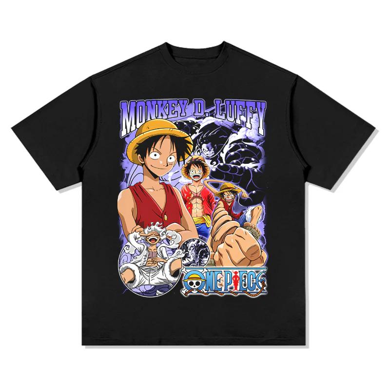 One Piece Monkey D Luffy TShirt Men Women Punk 100 Cotton Graphic Print Comfortable Streetwear Short Sleeve Tee