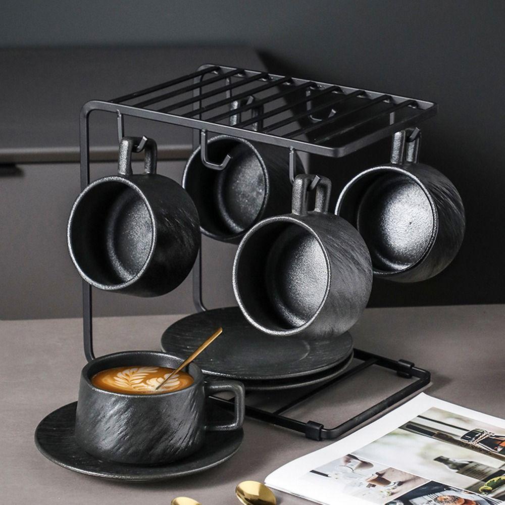 Heat-resistant Rock Sand Ceramic Coffee Cup Comfortable Handle Ceramics The Dish Suite Family