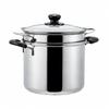 Yoshikawa CookLook II Pasta Pot, 22cm, 6.5L, with Glass Lid and Inner, Stainless Steel, Induction and Gas Compatible, Made in Japan, SJ2187