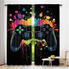 2Pcs Gamer Game Controller Blackout Curtains Bedroom Decor Playroom Living Room For Bedroom Living Room And Office Decor
