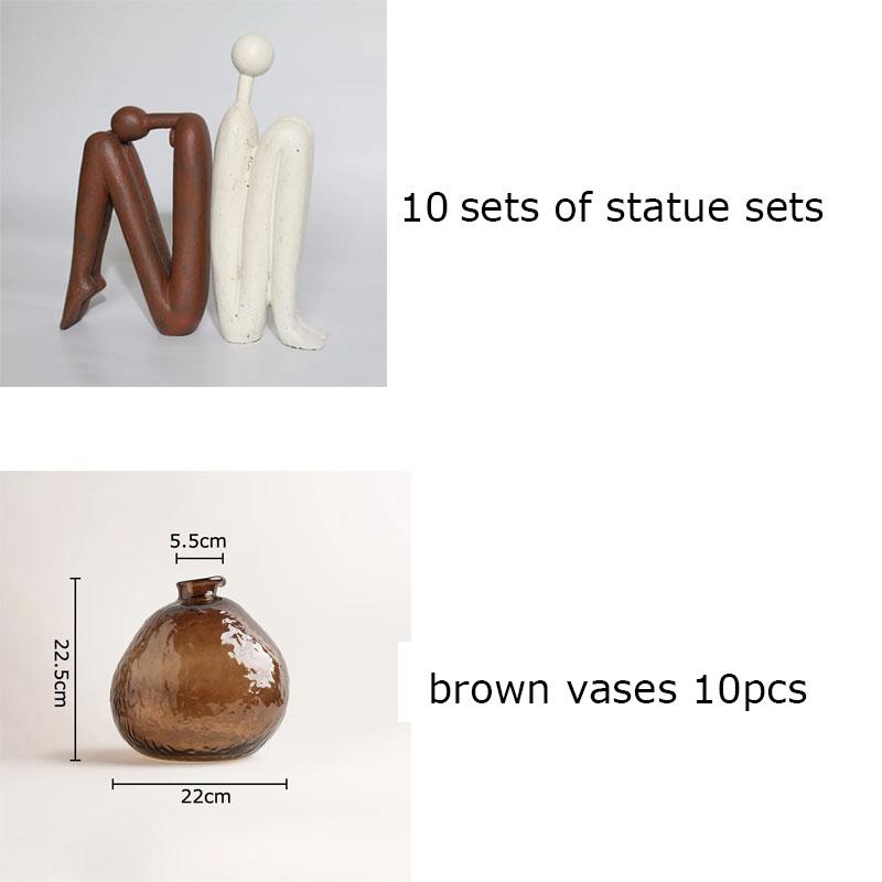 Color Gradient Irregular Glass Vase Hydroponic Plant Pots Table Decoration Flowers Arrangement Floral Vases Room Aesthetic Decor