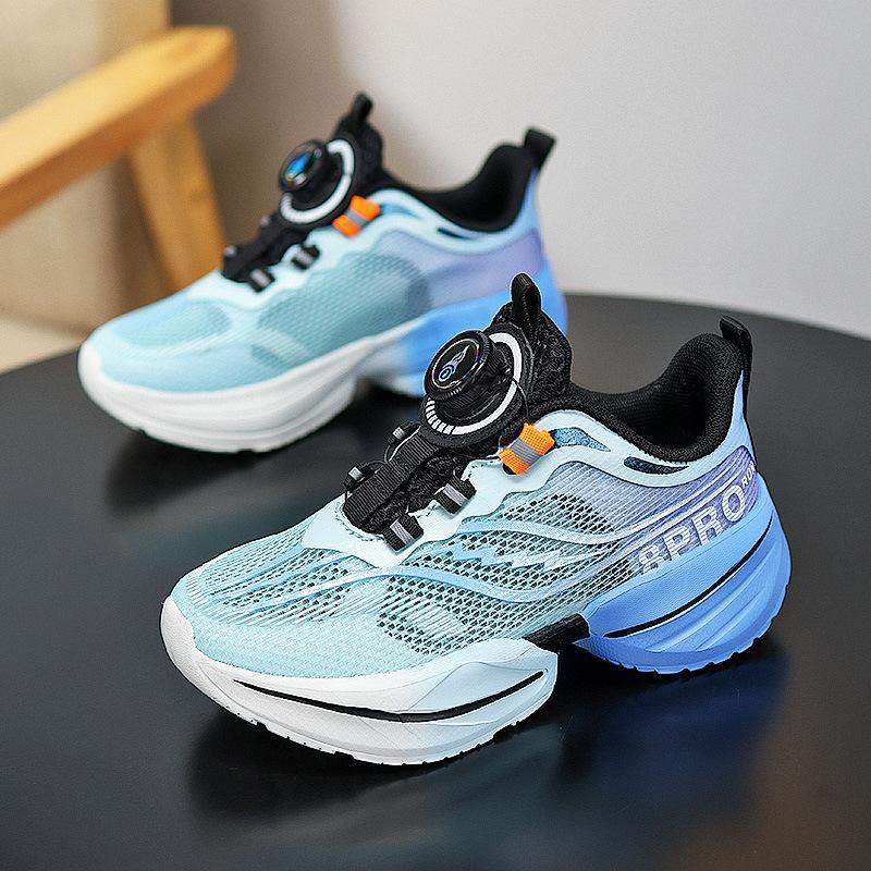 Children's Basketball Shoes Spring New Breathable Mesh Boys' Sports Shoes Medium and Large Children's Wear-resistant Shock-absorbing Running Shoes Gi