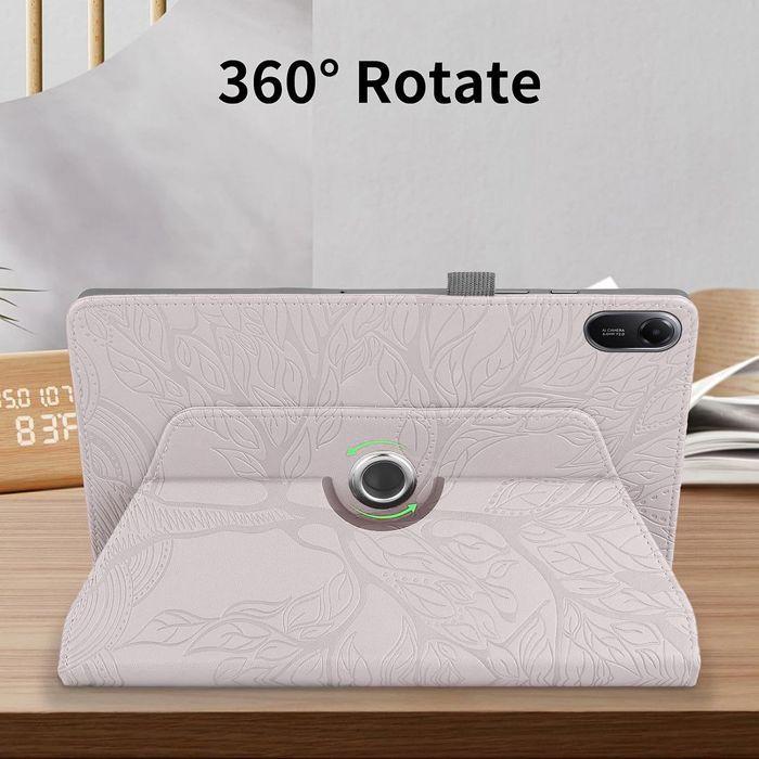 Coque pour Xiaomi Redmi Pad 2 11 Pouces 2025, Etui Antichoc Rotatif Cuir Synthétique Rose