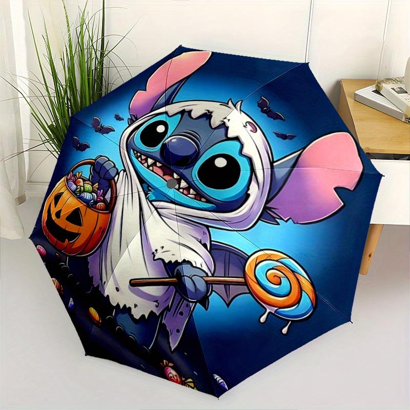 

1pc Halloween Stitch Pattern Cartoon Umbrella, Fashionable, Personalized, High-Value Folding Umbrella, a Must-Have for Summer, 8-Rib Durable