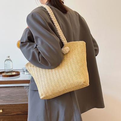 2025 New Trendy Fashion Straw Woven Bag Large Capacity Shoulder Tote Bag Small Fresh Underarm Woven Handbag Women