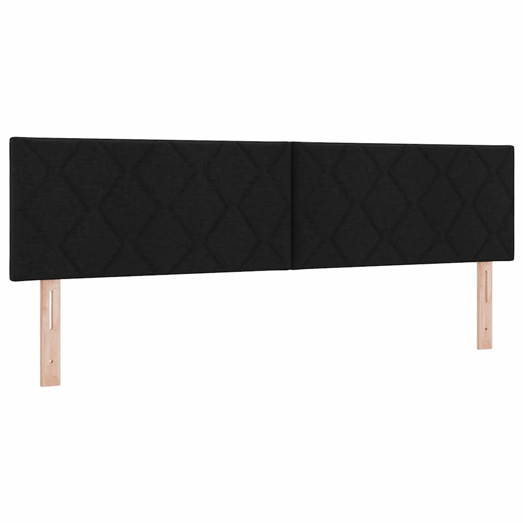 Boxspring Bed with Headboard Black 180 x 200 cm Fabric