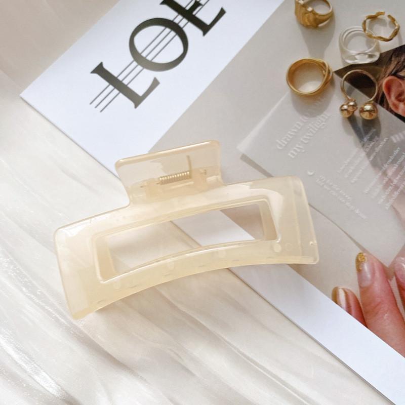 Stylish 10.5cm Thick Jelly Color Square Hair Claw Clip For Women Elegant Design
