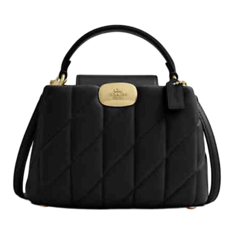 

Coach Eliza 20 Brand Logo Adjustable Detachable Shoulder Strap Lambskin Leather Crossbody Handbag Small Women handbag Black CY719-IMBLK Basic Set (Bag+Dust Bag)