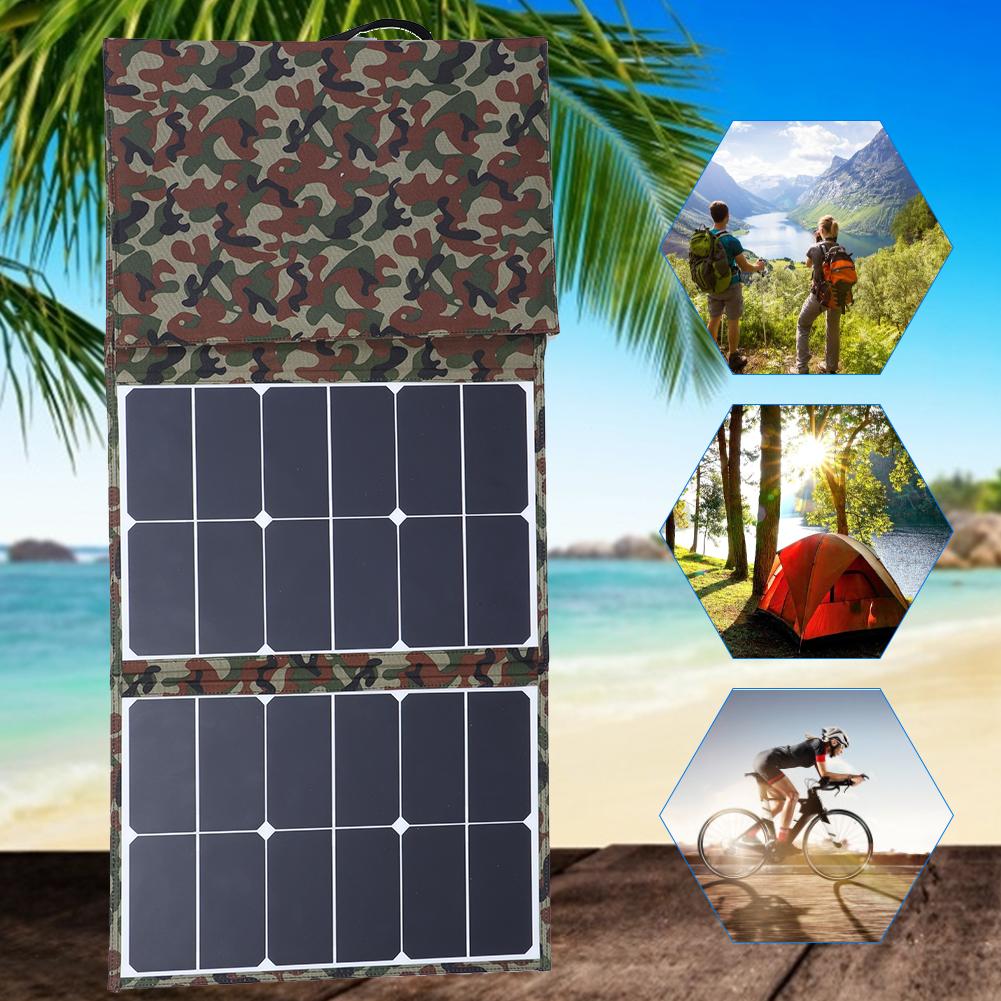 120W 5V Portable Solar Charger Kit Foldable Solar Panel for Tablet Laptop Camera Cell Phone GPS