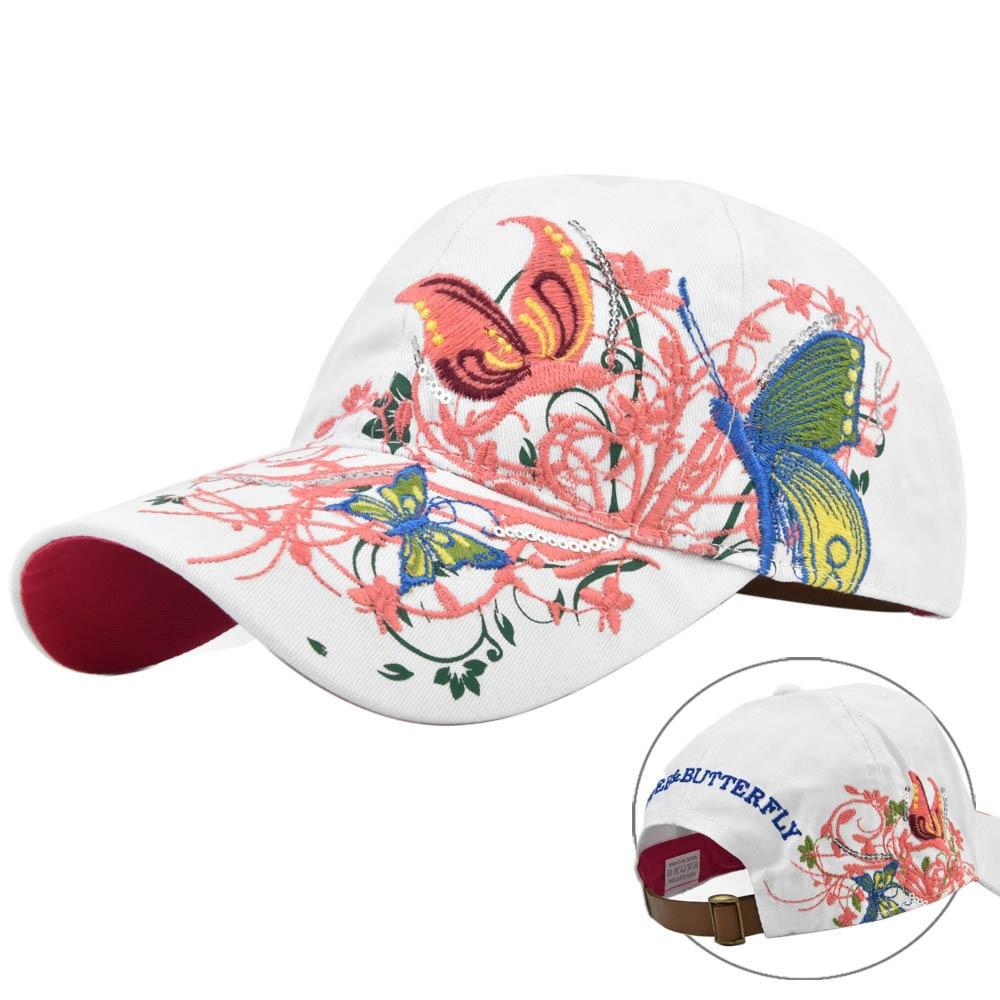 Sequin Embroidered Baseball Cap Butterfly Embroider Duck Tongue Lip Print Trendy Hat Embroidered Duckbill Hat Sun Hat No