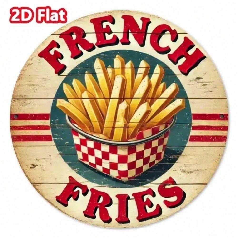 Vintage Metal Tin Sign French Fries Wall Decor Bar Kitchen Man Cave Poster