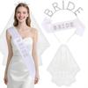 Wedding Day Set Rhinestones Hair Ornament Bridal Veil With Adjustable Shoulder Fasteners