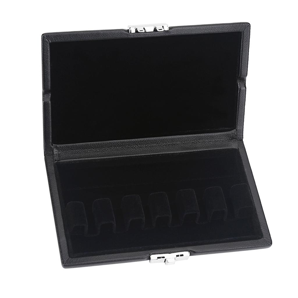PU Leather Cover Black Bassoon Reed Container Box Case with Slots for 6pcs Reeds