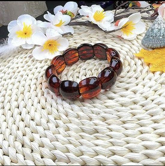 Bracelet polyvalent en Ambre Rouge Sang de Bœuf et Bambou avec Collier Pendentif Goutte d'Eau avec Design Bouddha Maitreya pour Hommes et Femmes
