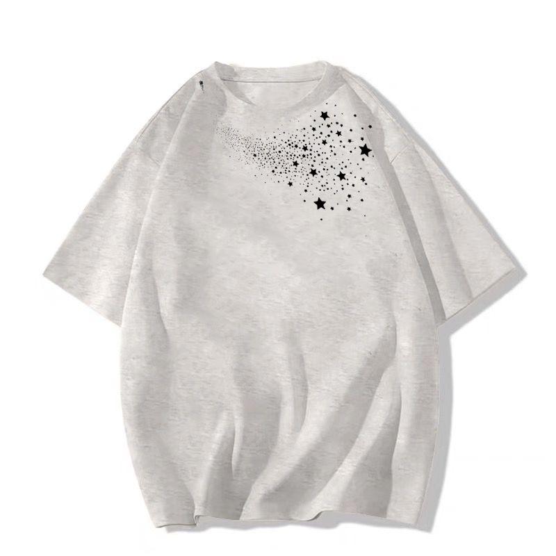 

Женская футболка оверсайз - Американский нишевый дизайн, лето 2025, короткий рукав 3XL серый