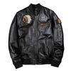 Genuine Leather Baseball Jacket Mens Indian Style Biker Coat Autumn Outerwear Large Size Pure Cowhide
