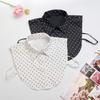 Cotton Detachable Pointed False Collar with Dot Detail for Commuting Layers, Casual Styling, and Daily Outfit Enhancement