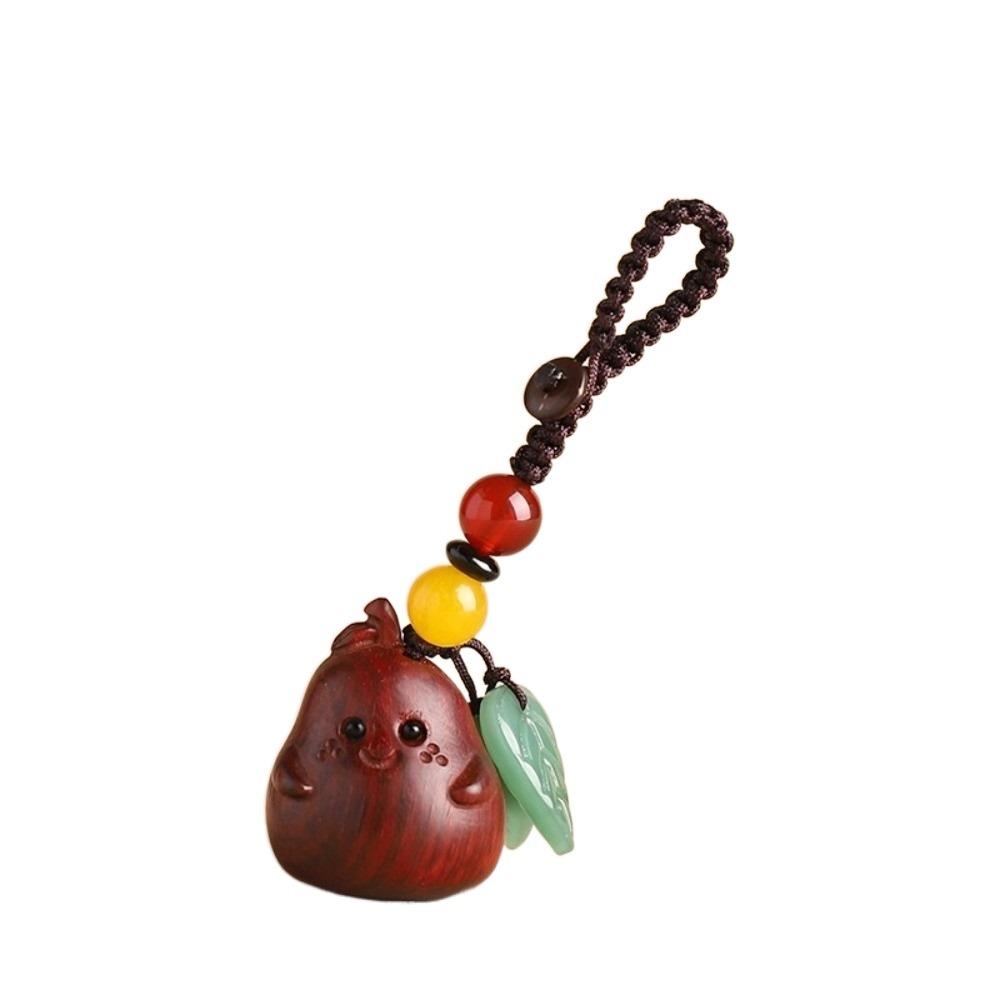 Sandalwood Bag Pendant Cartoon Wood Phone Chain Cute Pear Key Chain Jewelry Findings