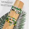 5pcs/set Creative Soccer Fan Stackable Bracelet Shoe Individualistic Bracelet Set Mix-and-match Green Handmade Beaded Hand Chain