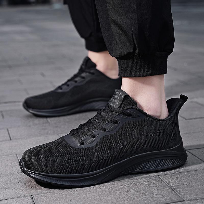 Summer Large Size Mesh Fly-woven Casual Shoes Men's Lightweight and Versatile Casual Men's Mesh Shoes Breathable Sports Shoes