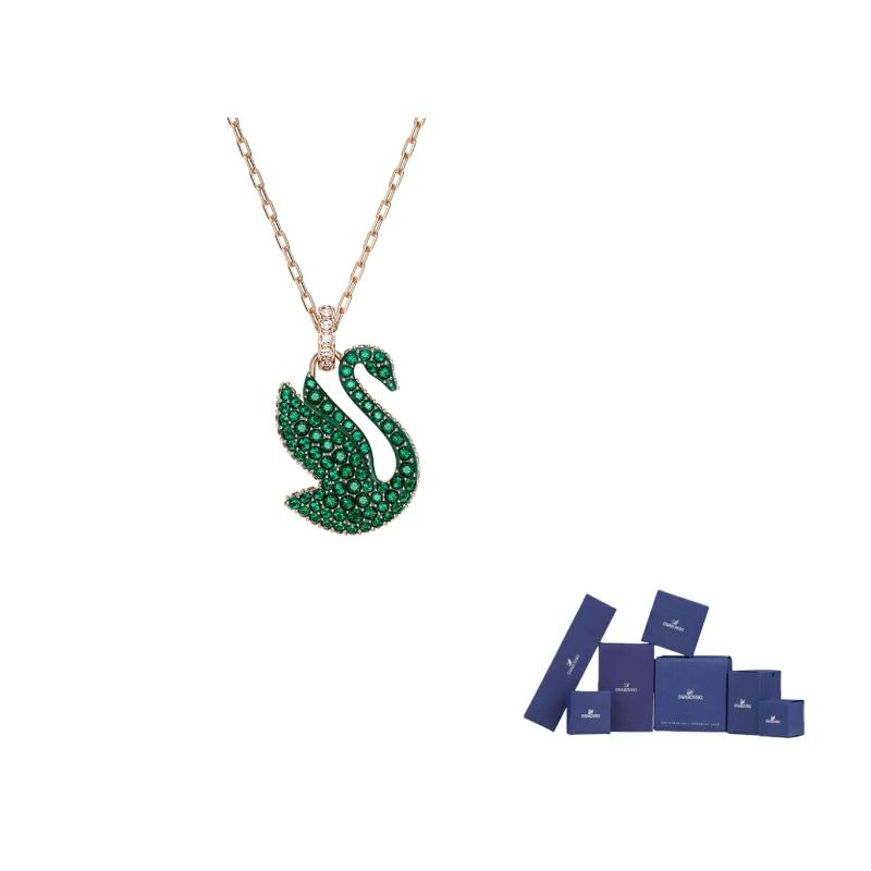 Swarovski Swan Necklaces Womens Green F-Original brand box (color random)