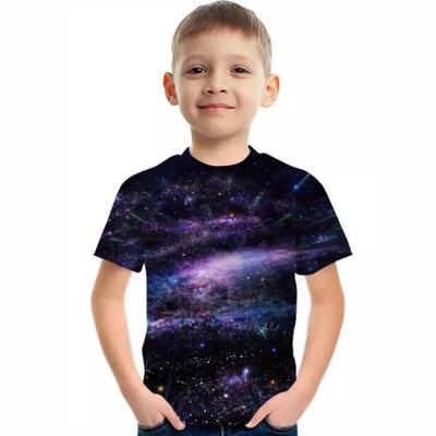 Chlapčenské tričko s krátkym rukávom Astronaut Hviezdna obloha Potlač Letné oblečenie Detské tričko s krátkym rukávom