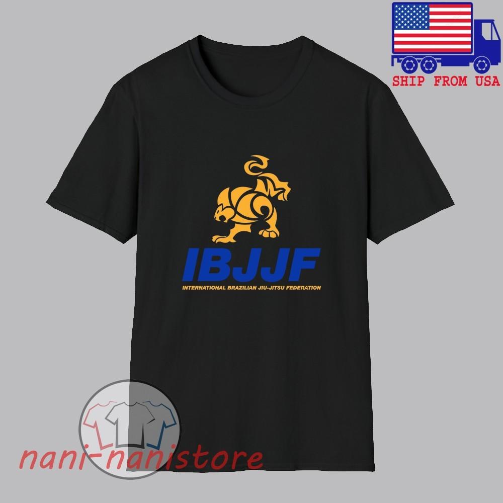 

IBJJF International Brazilian Jiu Jitsu Federation Men#039;s Black Size S5XL Unisex T-Shirt S