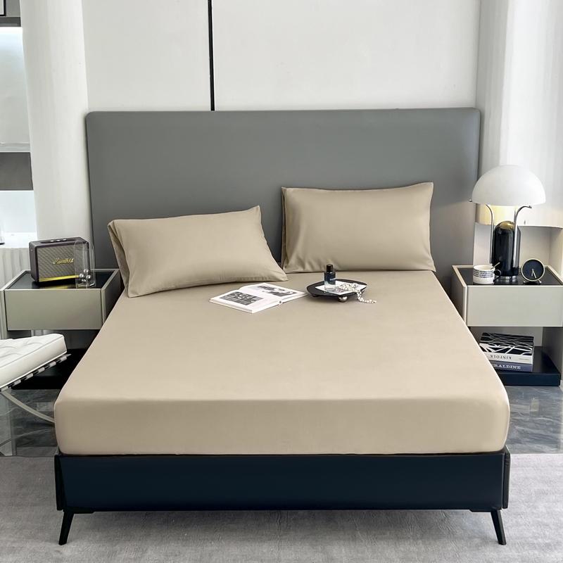 A 3-Piece Solid-Color Bed Cover And Pillowcase Set, Including 1 Bed Cover +2 Pillowcases (Without Cores), Machine Washable