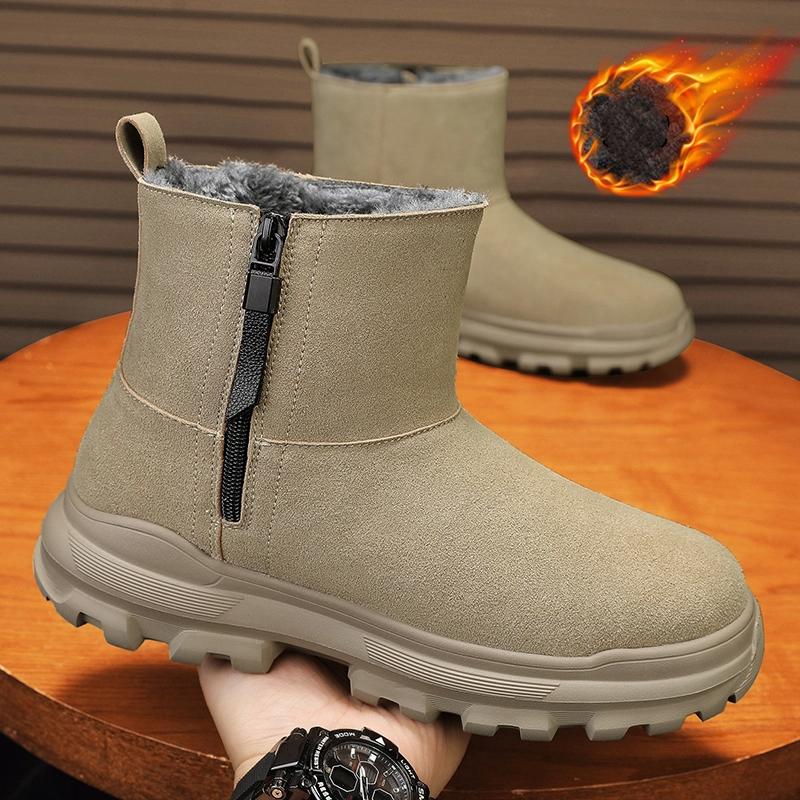 Fashion High Quality Winter Men's Warm Snow Boots Fashionable High Top Genuine Leather Boots Anti Slip Wear-Resistant Hiking Work Shoes