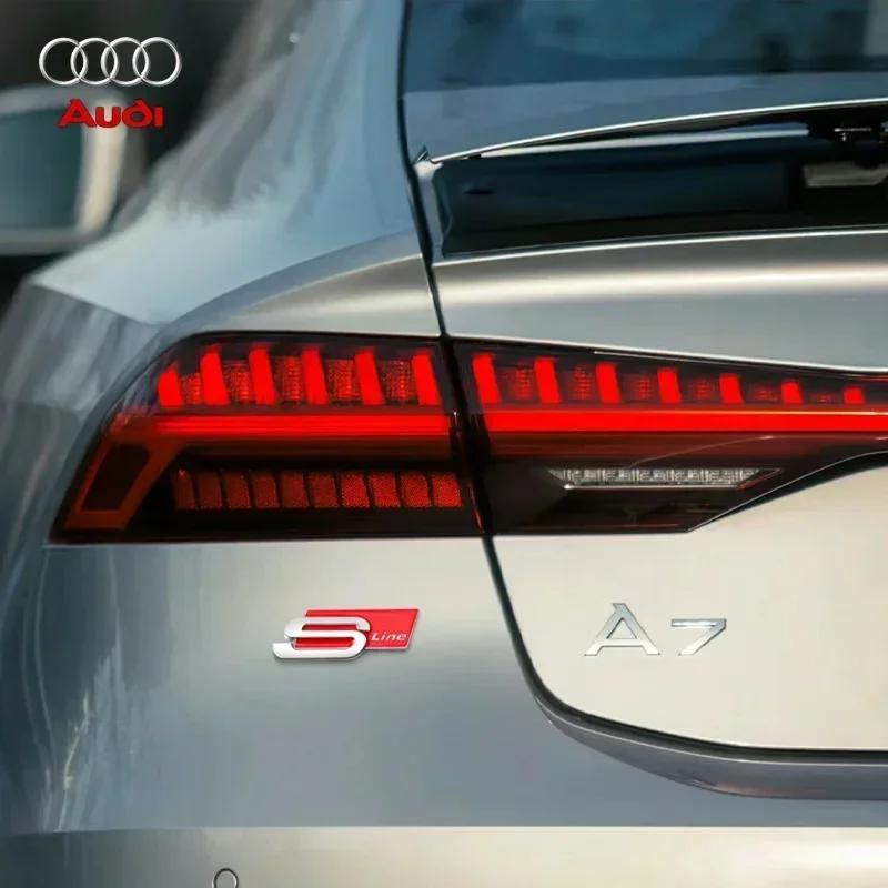 1Pcs Metal S Line Logo Car Bod1Pcs Car Styling S Line Logo Car Body Trunk Decoration Fender Metal Sticker For Audi A3 A4 A6 A8L