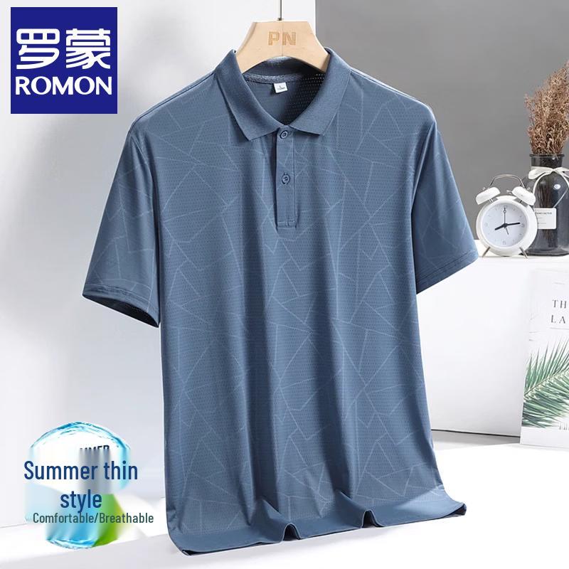 Luomeng Men s Ice Silk Quick-Dry Loose Fit Short Sleeve Polo Shirt 4XL
