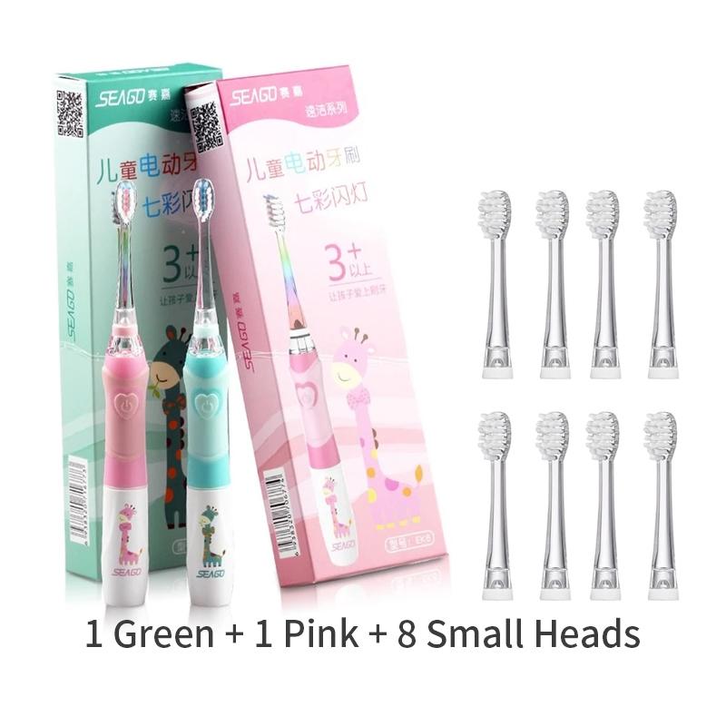 

Электрическая зубная щетка для детей, цветной светодиодный фонарик, 16000 ходов, водонепроницаемая щетка на батарейках для детей от 3 лет и старше