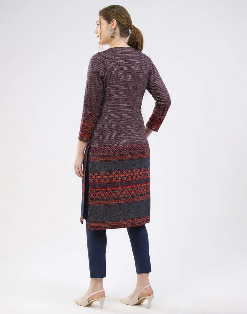 Monte Carlo Women Round Neck Full Sleeve Kurti