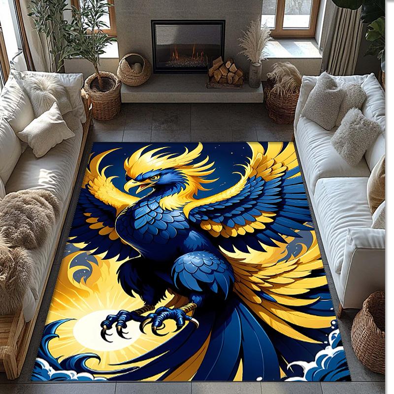 fenerbahce Printed Crystal Velvet Area Rug, Soft Anti-Slip Water Absorbent Floor Mat for Living Room Bedroom