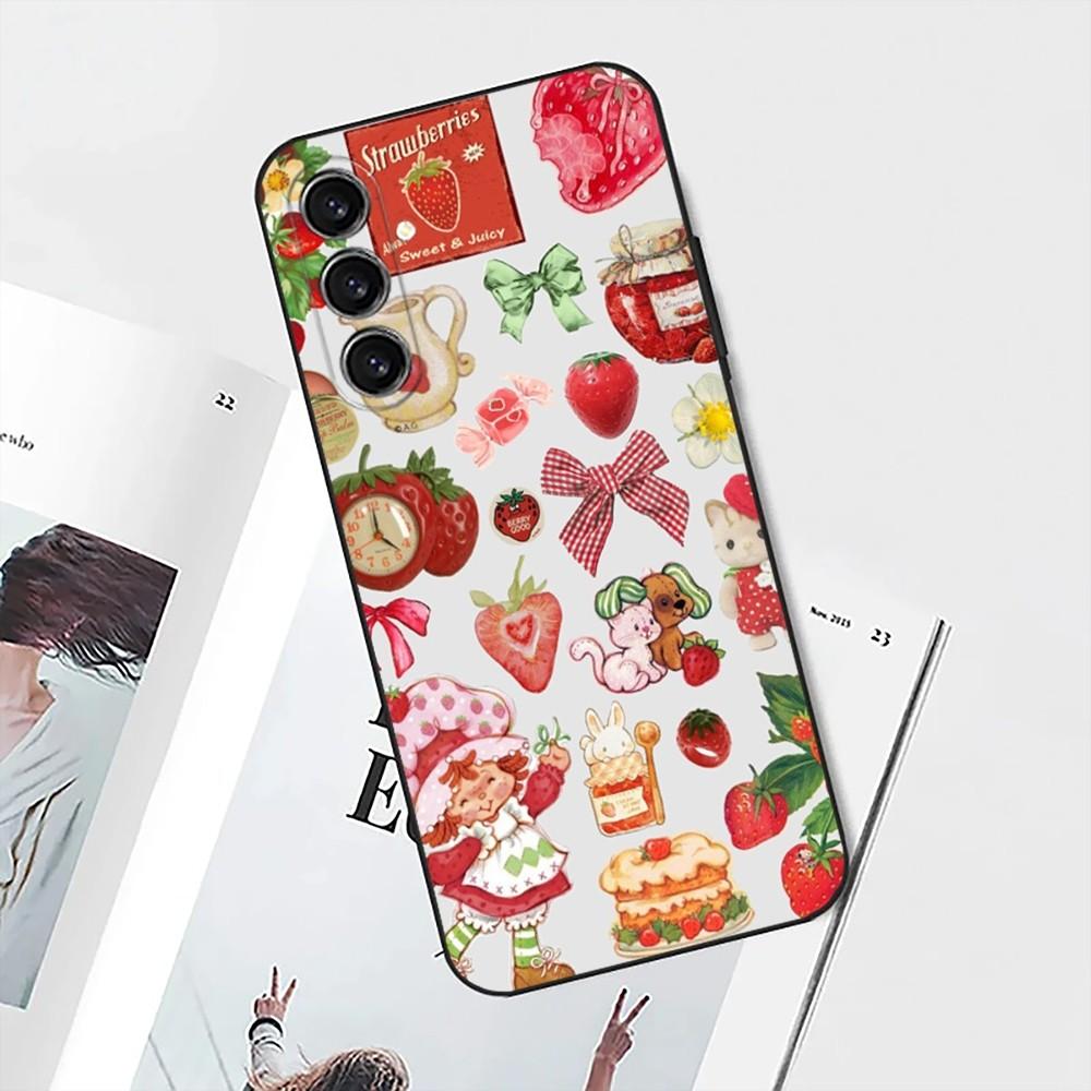 Strawberry Vintage S-Shortcake  Phone Case For Samsung S25,S24,S21,S22,S23,S30,Ultra,S20,Plus,Fe,Lite,Note,10 Black Soft Shell