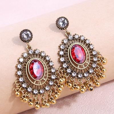 Janra Jewelry Court Nevěsta Náušnice Náušnice Starožitné zlaté křišťálové náušnice s přívěskem