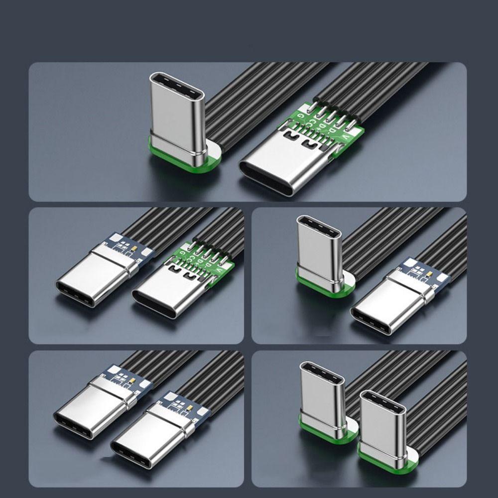 Double Headed Fast Charging Data Cord Lightweight Type C To USB C Flat Cable  Charger Adapter