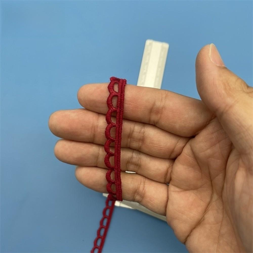 Scalloped Picot Edge Embroidery Lace Trim 1cm Width DIY Sewing Trim Milk Silk Lace For Clothing
