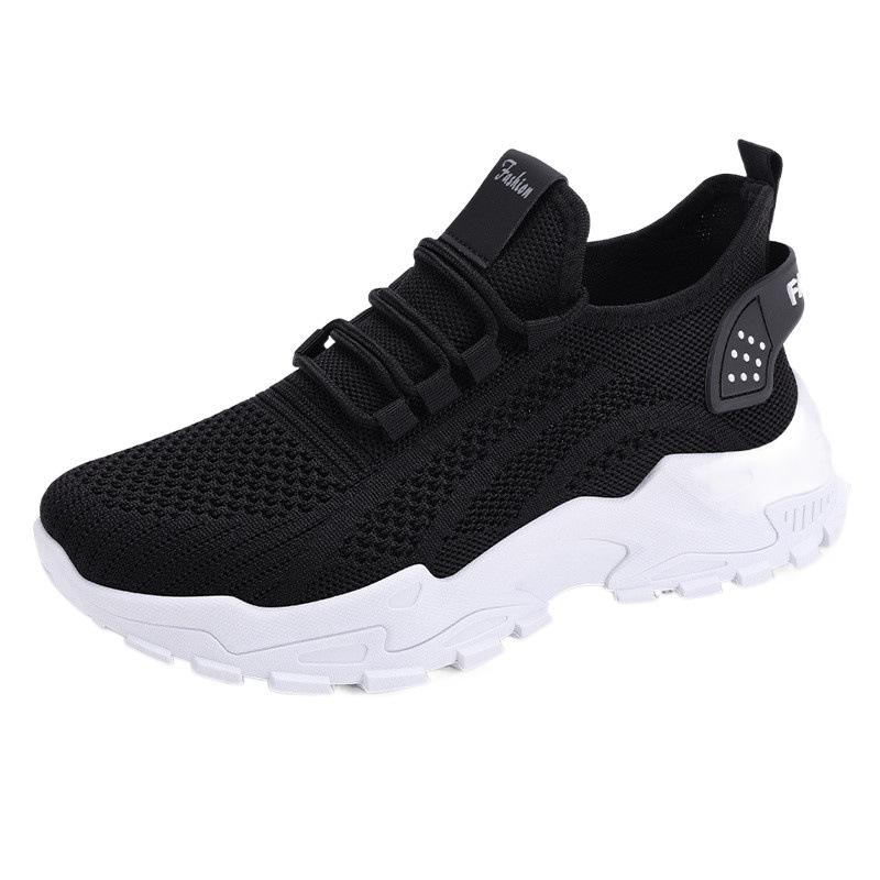 Women's shoes spring new foreign trade large size shoes fly-woven breathable casual shoes soft sole not tired feet dad shoes