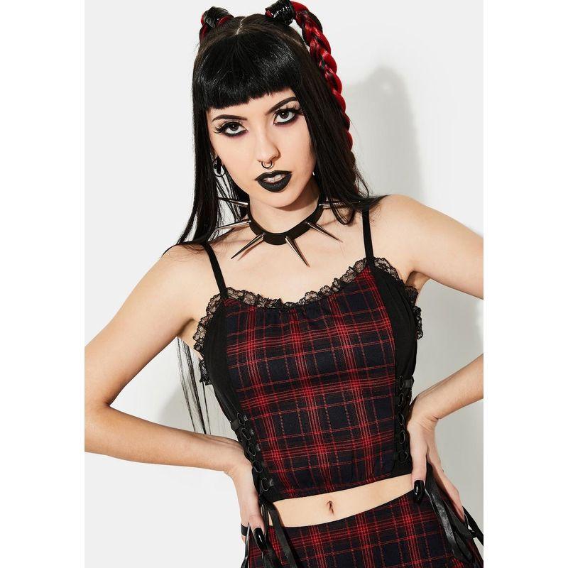 

DSK Темно-красный клетчатый кружевной ремешок Black and red plaid XXL