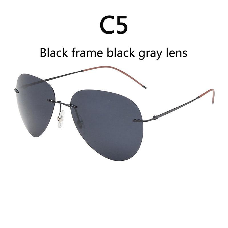 BOYSEEN Ultra Light Titanium Polarized Sunglasses Photochromic Frameless Sun Glasses Driving Fishing Goggles For Day And Night