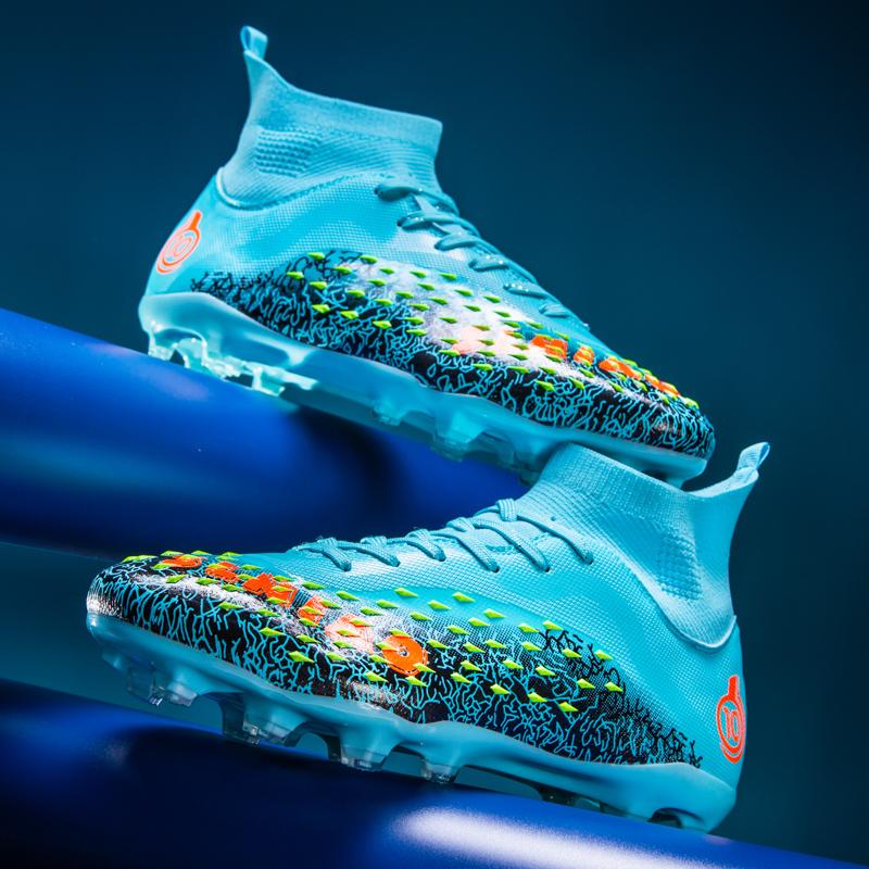 TF/FG Lightweight Ankle Football Boots Men's Football Shoes Outdoor Anti Slip Grass Professional Training Tournament Sports Shoe