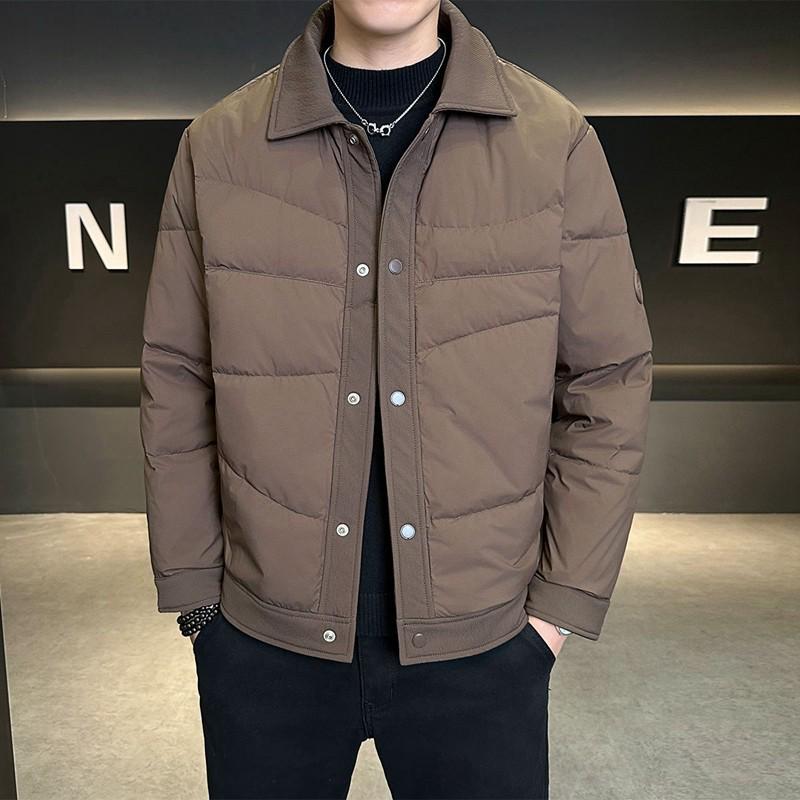 Men's Lightweight Down Shirt-Style Jacket - Autumn/Winter Lapel Outerwear