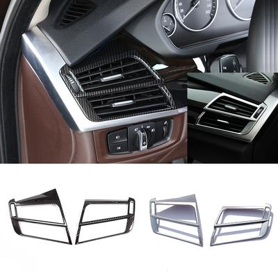 For BMW X5 X6 F16 F15 14-18 2PCS Chrome Interior Dashboard Side Air Condition AC Vent Cover Trim Car Interior