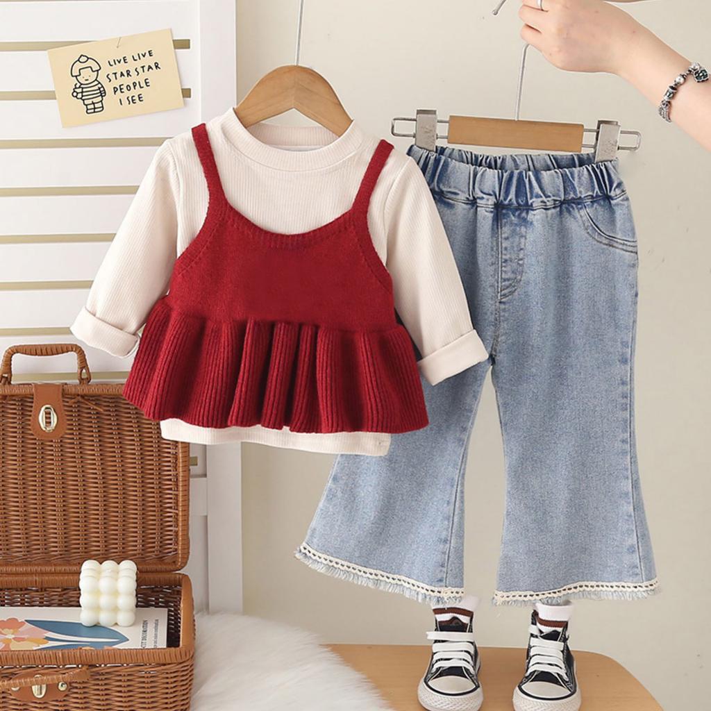 Kids Casual Long-Sleeve Set, Comfortable Daily Wear Outfits