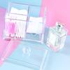 Cotton Pad Storage Box, Acrylic Cosmetic   with 4 Compartments for Cotton Buds, Powder Puff, Lipsticks, with Dustproof Lid for   Makeup T