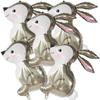 5pcs Easter Cute Rabbit Balloons White Bunny Shaped Balloons Happy Easter Foil Balloons for Easter Party Decors Kids Birthday