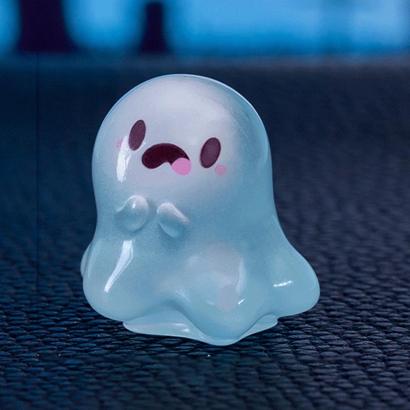 1/6 шт. Светящиеся в темноте мини-фигурки привидений, Люминесцентные миниатюрные фигурки привидений из смолы, Милые фигурки призраков для декора сада
