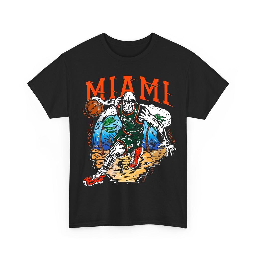 Tropical Beach Basketball Skull T-Shirt Y2K Palm Tree Skeleton Tee